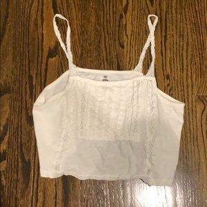 Me to We White Cropped Tank
